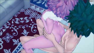 Izuku Midoriya যৌনতা তার আকর্ষণীয় সতীর্থ মিনা বিরুদ্ধে একটি প্রাচীর - MHA হেনটাই.