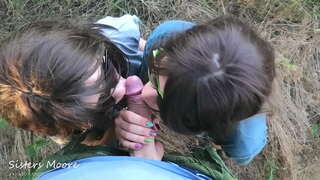 Vonkajšie Fajčenie, Cum úst, Cum bozkávanie - zdieľam môj Manžel s mojím StepSis, cicať manžel kohút - POV 3some bj StepSisters Moore