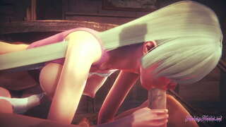 Nanatsu কোন Taizai হেনটাই - এলিজাবেথ স্তন্যপান, এবং, অনুপ্রবিষ্ট