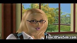 Wera 3D schoolgirl ka kapikapi i te ebony kohungahunga teen topanga raru